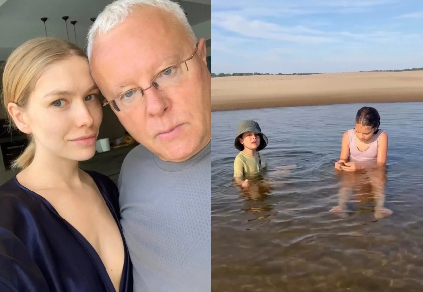 Бывшие возлюбленные Александр Лебедев и Елена Перминова проводят время вместе с детьми за городом