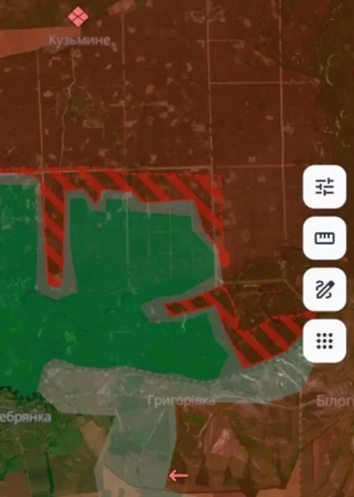 Ресурс ГУР МО Украины: ВС РФ в Серебрянском лесничестве разрезают на части оборону ВСУ