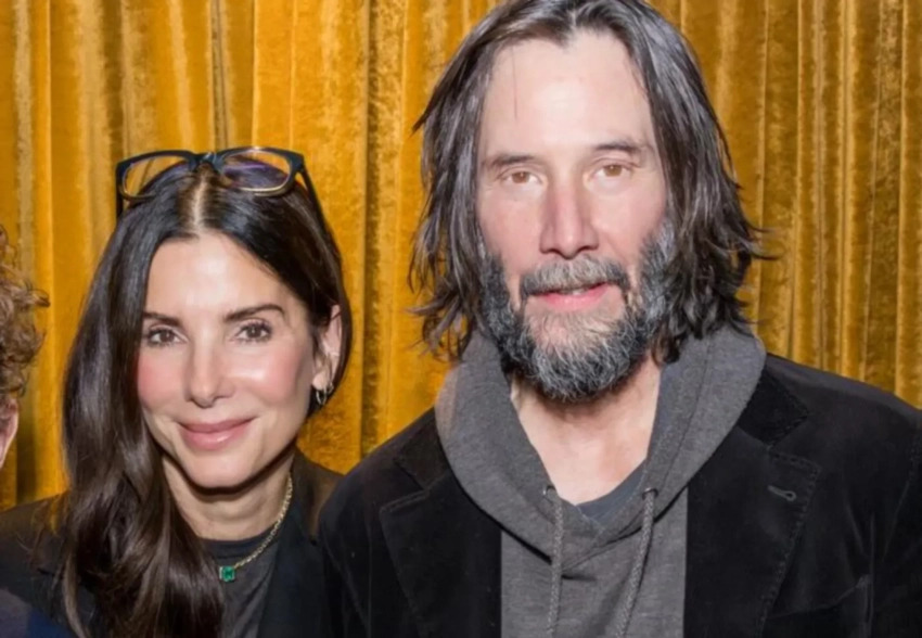 Сандра Буллок, Брэдли Купер с Джиджи Хадид и Роберт Дауни — младший на спектакле "В ожидании Годо" с Киану Ривзом в главной роли